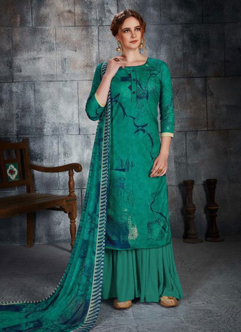 Jennifer Pure Cambric Designer Printed Party Wear Plazzo Suit Collection 189-001-008